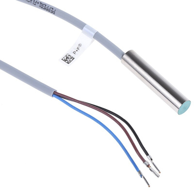 Pepperl + Fuchs Inductive Barrel-Style Proximity Sensor, 2 mm Detection, PNP Output, 10 → 30 V dc, IP67