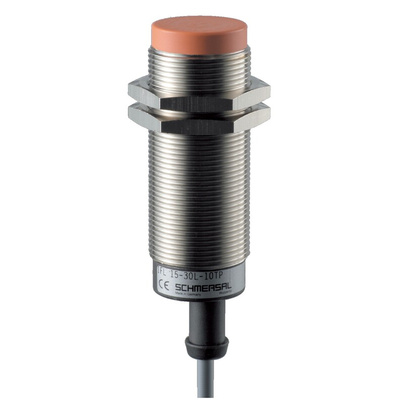 Schmersal IFL-M30 Series Inductive Barrel-Style Proximity Sensor, M30 x 1.5, 15 mm Detection, PNP Output, 10 →