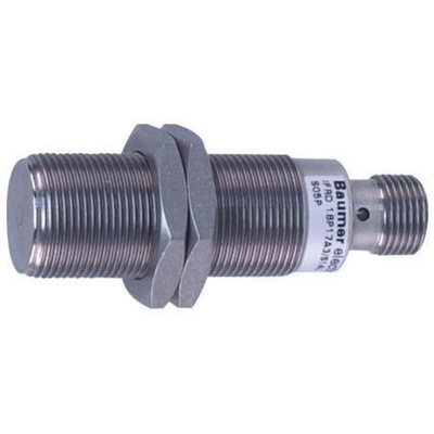Baumer Inductive Barrel-Style Proximity Sensor, M18 x 1, 6 mm Detection, PNP Output, 10 → 30 V dc, IP67, IP68