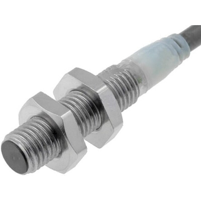 Omron Inductive Barrel-Style Proximity Sensor, M8 x 1, 2 mm Detection, PNP Output, 12 → 24 V dc, IP67