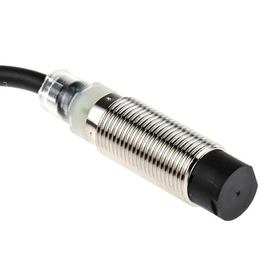 Omron Inductive Barrel-Style Proximity Sensor, M12 x 1, 8 mm Detection, NPN Output, 12 → 24 V dc, IP67