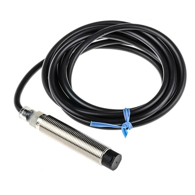 Omron Inductive Barrel-Style Proximity Sensor, M12 x 1, 8 mm Detection, PNP Output, 12 → 24 V dc, IP67