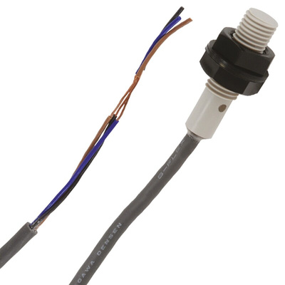 Omron Inductive Barrel-Style Proximity Sensor, M8 x 1, 1.5 mm Detection, PNP Output, 12 → 24 V dc, IP68
