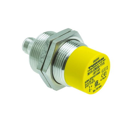 Turck Inductive Barrel-Style Proximity Sensor, M30 x 1.5, 15 mm Detection, NAMUR Output, 8.2 V dc, IP67