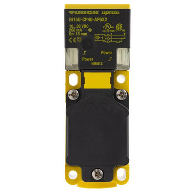 Turck Inductive Block-Style Proximity Sensor, M12 x 1, 15 mm Detection, PNP Output, 10 → 30 V dc, IP68