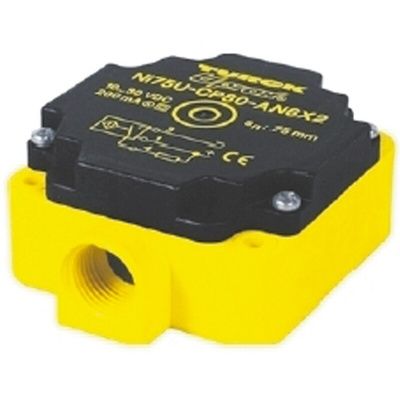 Turck Inductive Block-Style Proximity Sensor, 80 mm Detection, 20 → 250 V ac/dc, IP67