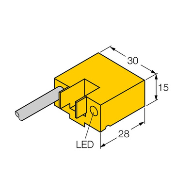 Turck Inductive Block-Style Proximity Sensor, PNP Output, 10 → 30 V dc, IP67