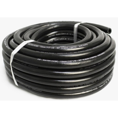 RS PRO 20m Long Black Hose Pipe, Applications Automotive, Heater Hose, Hot Water, 10mm Inner Diam.