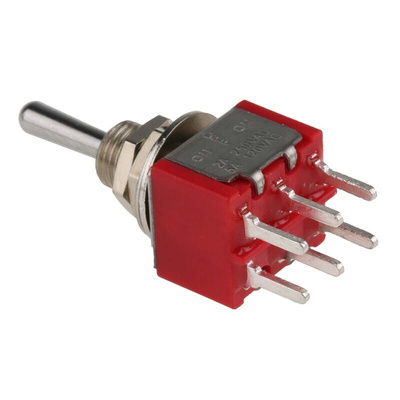 RS PRO Toggle Switch, PCB Mount, On-Off-On, DPDT, Through Hole Terminal, 120 ac/dc, 28V ac/dc