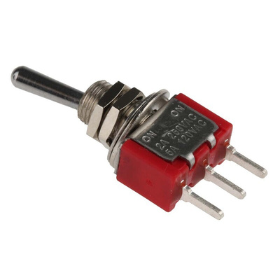 RS PRO Toggle Switch, PCB Mount, On-On, SPDT, Through Hole Terminal, 250V
