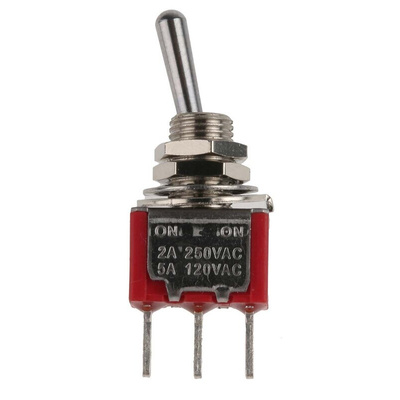 RS PRO Toggle Switch, PCB Mount, On-On, SPDT, Through Hole Terminal, 250V