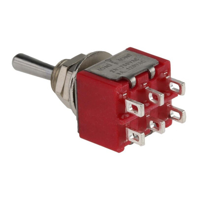 RS PRO Toggle Switch, Panel Mount, (On)-Off-(On), DPDT, Solder Terminal