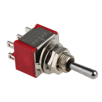 RS PRO Toggle Switch, Panel Mount, (On)-Off-(On), DPDT, Solder Terminal
