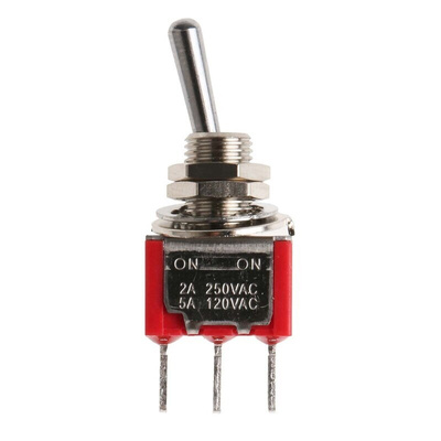 RS PRO Toggle Switch, PCB Mount, On-On, SPDT, Through Hole Terminal, 250V ac
