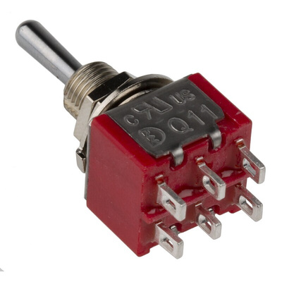 RS PRO Toggle Switch, Panel Mount, On-Off-On, DPDT, Solder Terminal