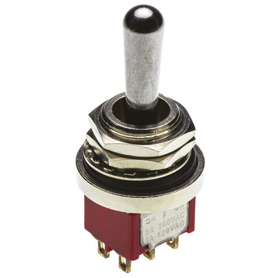 RS PRO Toggle Switch, Panel Mount, On-Off-On, DPDT, Solder Terminal, 120 ac/dc, 28V ac/dc