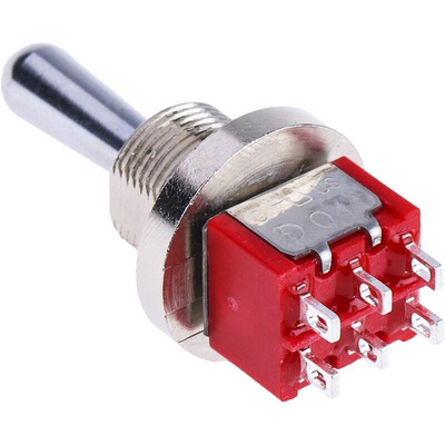 RS PRO Toggle Switch, Panel Mount, (On)-Off-(On), DPDT, Solder Terminal, 120 ac/dc, 28V ac/dc