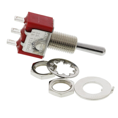 RS PRO Toggle Switch, Panel Mount, On-Off-On, SPDT, Solder Terminal