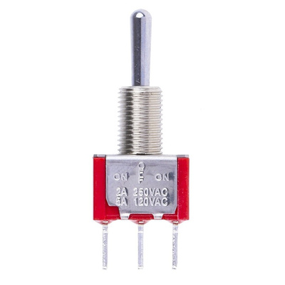 RS PRO Toggle Switch, PCB Mount, On-Off-On, SPDT, Through Hole Terminal