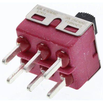 C & K PCB Slide Switch DPDT Latching 6 A @ 120 V ac, 6 A @ 28 V dc Slide