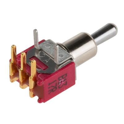 RS PRO Toggle Switch, PCB Mount, (On)-Off-(On), SPDT, Through Hole Terminal