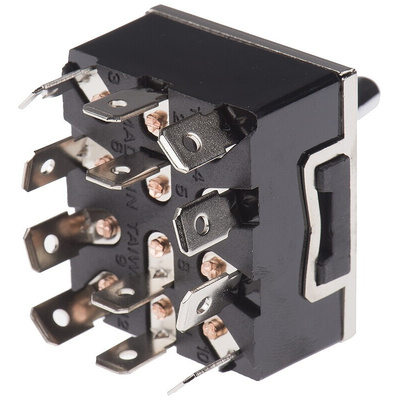 RS PRO Toggle Switch, Panel Mount, On-(On), 4PDT, Tab Terminal, 28V dc