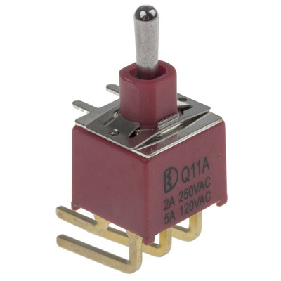 RS PRO Toggle Switch, PCB Mount, (On)-Off-(On), DPDT, Through Hole Terminal