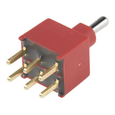 RS PRO Toggle Switch, PCB Mount, On-Off-(On), DPDT, Through Hole Terminal