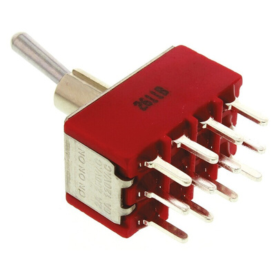 RS PRO Toggle Switch, PCB Mount, On-On-On, 4PDT, Through Hole Terminal