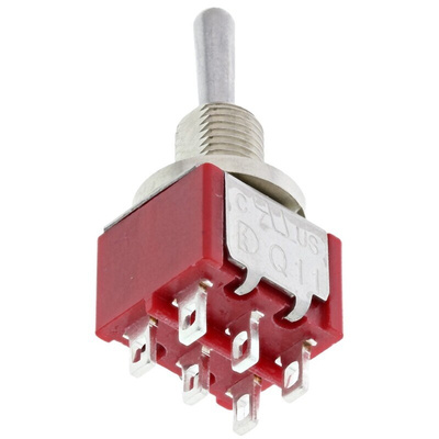 RS PRO Toggle Switch, Panel Mount, On-Off-On, DPDT, Solder Terminal, 250V ac