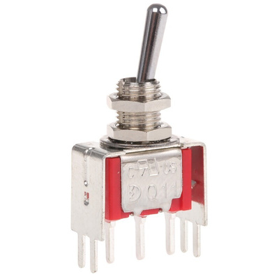 RS PRO Toggle Switch, PCB Mount, On-(On), SPDT, Through Hole Terminal