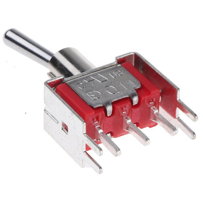 RS PRO Toggle Switch, PCB Mount, On-(On), SPDT, Through Hole Terminal
