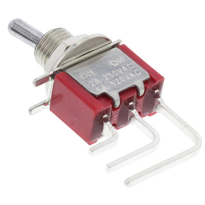 RS PRO Toggle Switch, PCB Mount, On-(On), SPDT, Through Hole Terminal