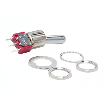 RS PRO Toggle Switch, PCB Mount, On-(On), SPDT, Through Hole Terminal
