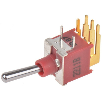 RS PRO Toggle Switch, PCB Mount, On-(On), DPDT, Through Hole Terminal