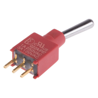 RS PRO Toggle Switch, PCB Mount, On-(On), SPDT, Through Hole Terminal