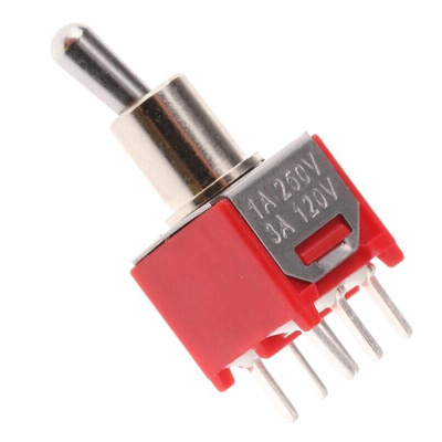 RS PRO Toggle Switch, PCB Mount, On-(On), DPDT, Through Hole Terminal