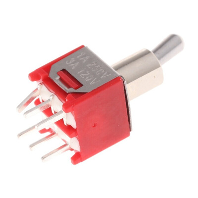 RS PRO Toggle Switch, PCB Mount, On-(On), DPDT, Through Hole Terminal