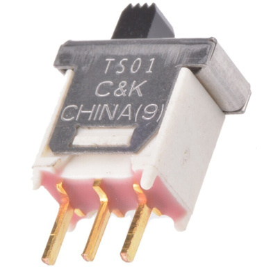 C & K Through Hole Slide Switch SPDT Latching 400 mA @ 20 V Slide