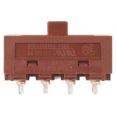Molveno Panel Mount Slide Switch SPST-2NC 8 A Toggle