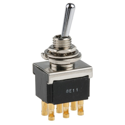 TE Connectivity Toggle Switch, Panel Mount, On-On, DPDT, Solder Terminal, 250V