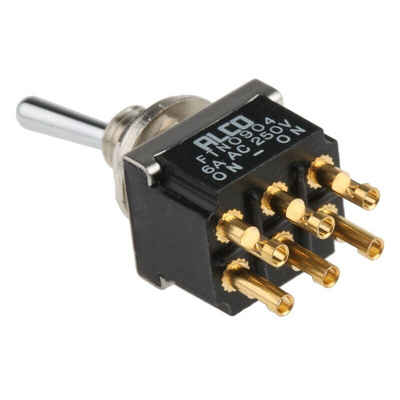 TE Connectivity Toggle Switch, Panel Mount, On-On, DPDT, Solder Terminal, 250V