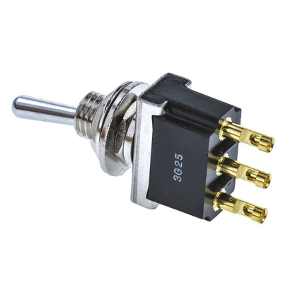 TE Connectivity Toggle Switch, Panel Mount, On-Off-On, SPDT, Solder Terminal, 250V