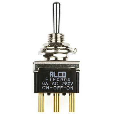 TE Connectivity Toggle Switch, Panel Mount, On-Off-(On), SPDT, Solder Terminal, 125V ac