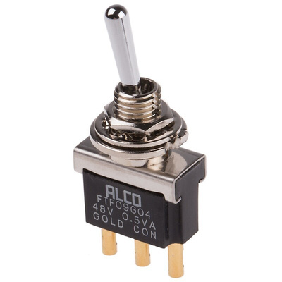 TE Connectivity Toggle Switch, Panel Mount, On-(On), SPDT, Solder Terminal, 125V ac