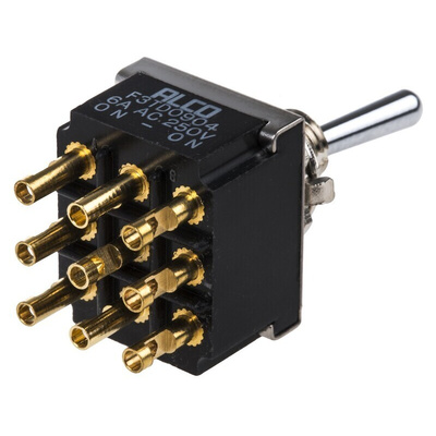 TE Connectivity Toggle Switch, Panel Mount, On-On, 3PDT, Solder Terminal