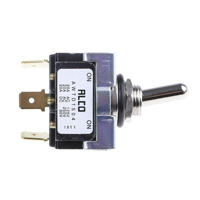 TE Connectivity Toggle Switch, Panel Mount, On-On, SPDT, Tab Terminal