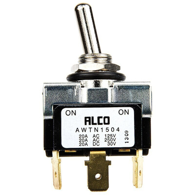 TE Connectivity Toggle Switch, Panel Mount, On-On, DPDT, Tab Terminal