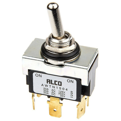 TE Connectivity Toggle Switch, Panel Mount, On-On, DPDT, Tab Terminal