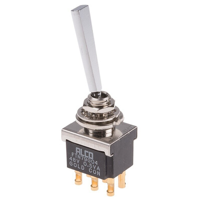 TE Connectivity Toggle Switch, Panel Mount, On-On, DPDT, Solder Terminal, 250V